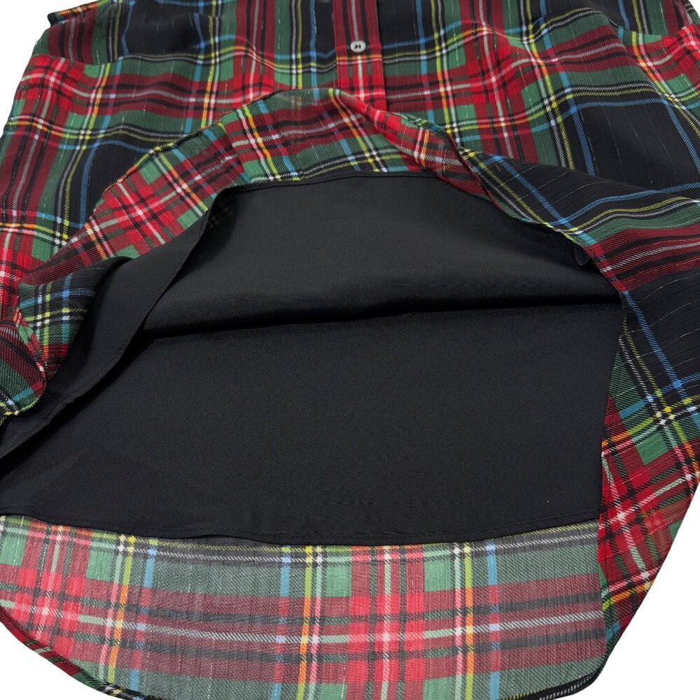 J Crew Stewart Tartan Plaid Top Ruffle‎ Collar Sleeveless Womens 00 - Picture 6 of 13